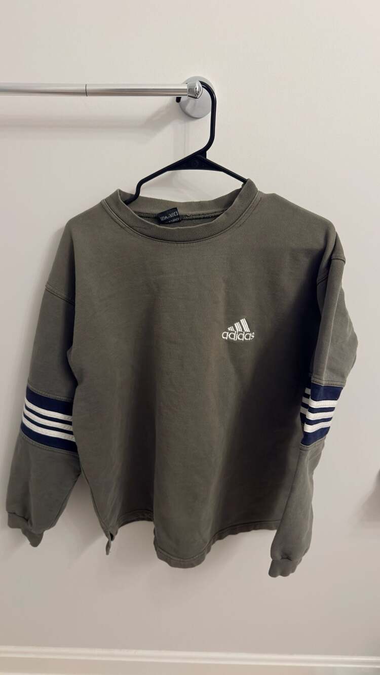 Adidas Crewneck Sweatshirt Olive Green 3-Stripes
